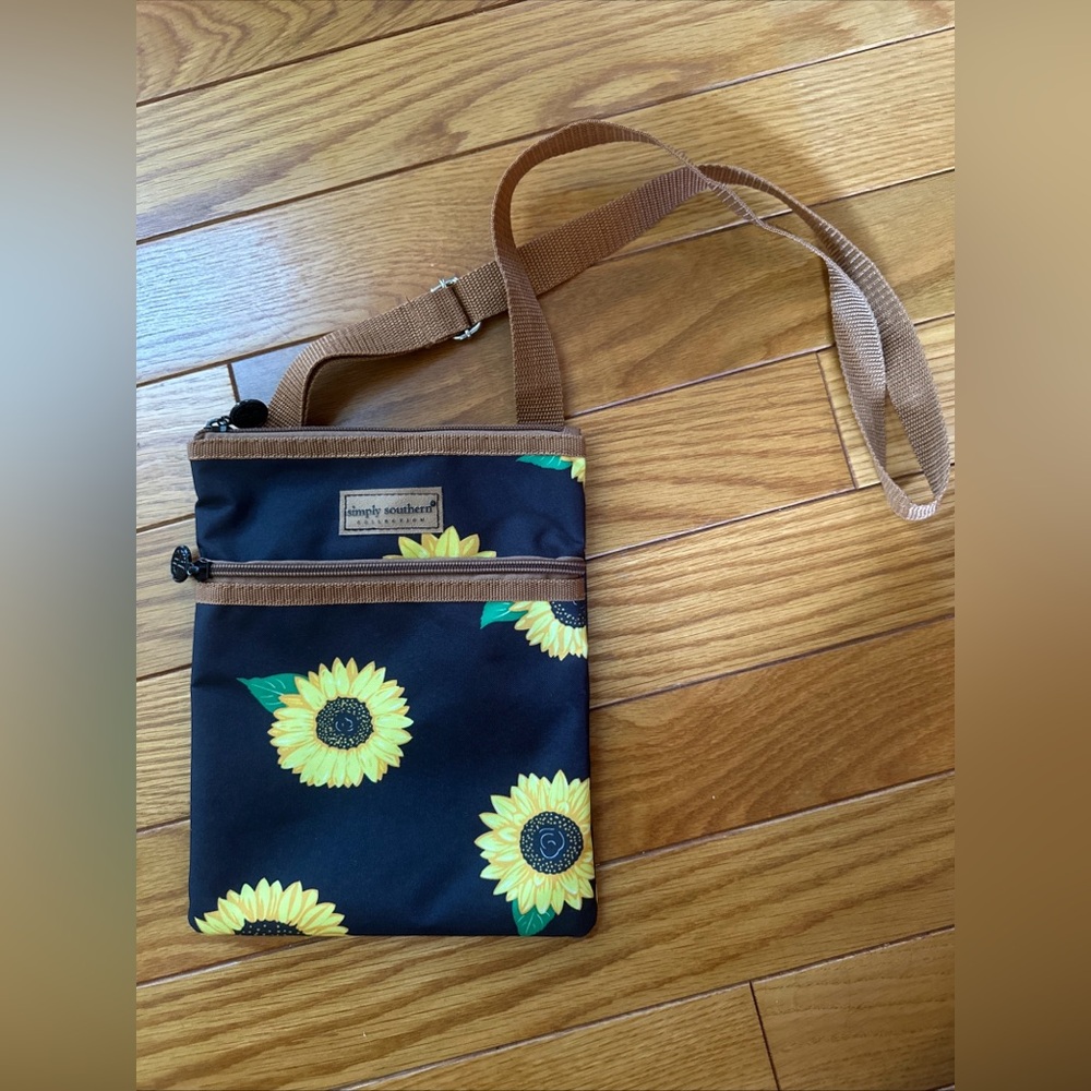 Simply Southern Black Sunflower Crossbody Purse